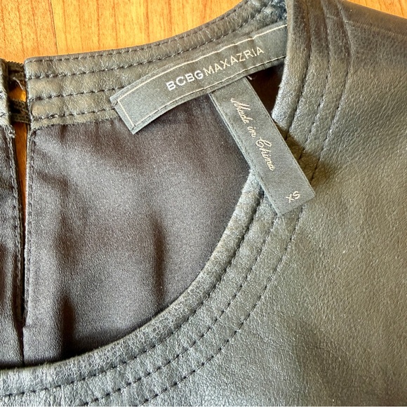 Bloomingdales BCBGMAXAZRIA Women’s Sheridan Faux Leather Sleeveless Black SizeXS - Picture 5 of 12